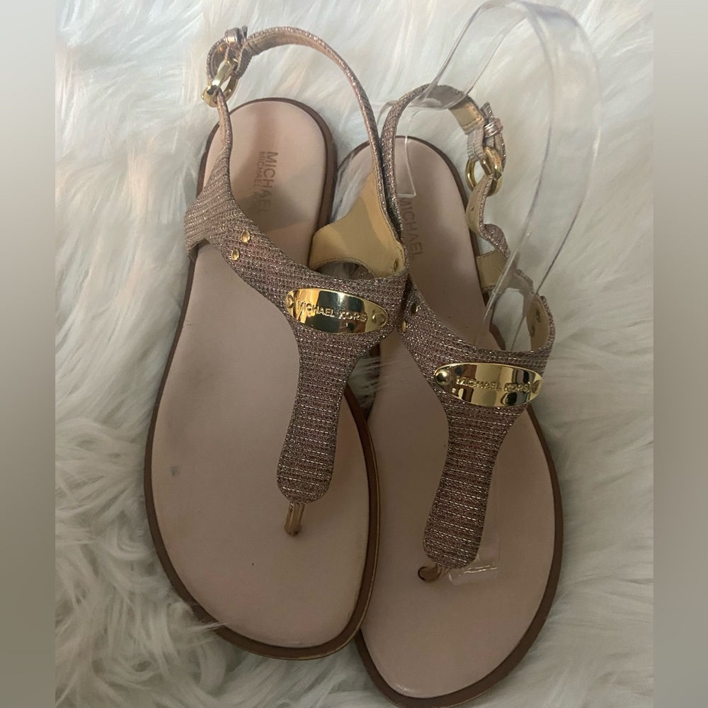 Michael Kors Gold Sparkle Sandals - Picture 3 of 9